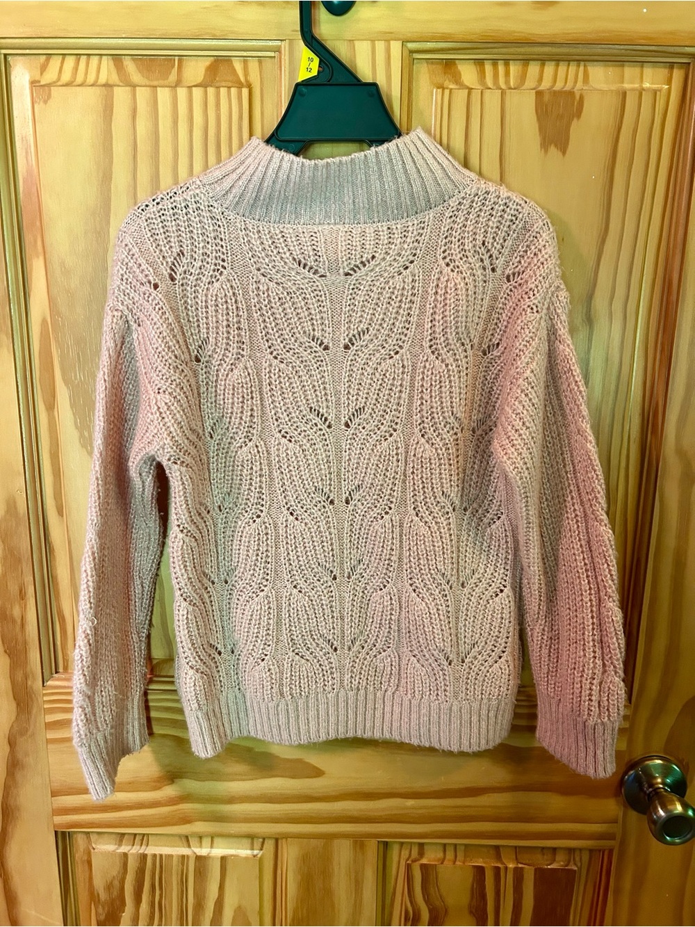 OshKosh B'gosh Light Pink Cable Knit Mock Neck Sweater